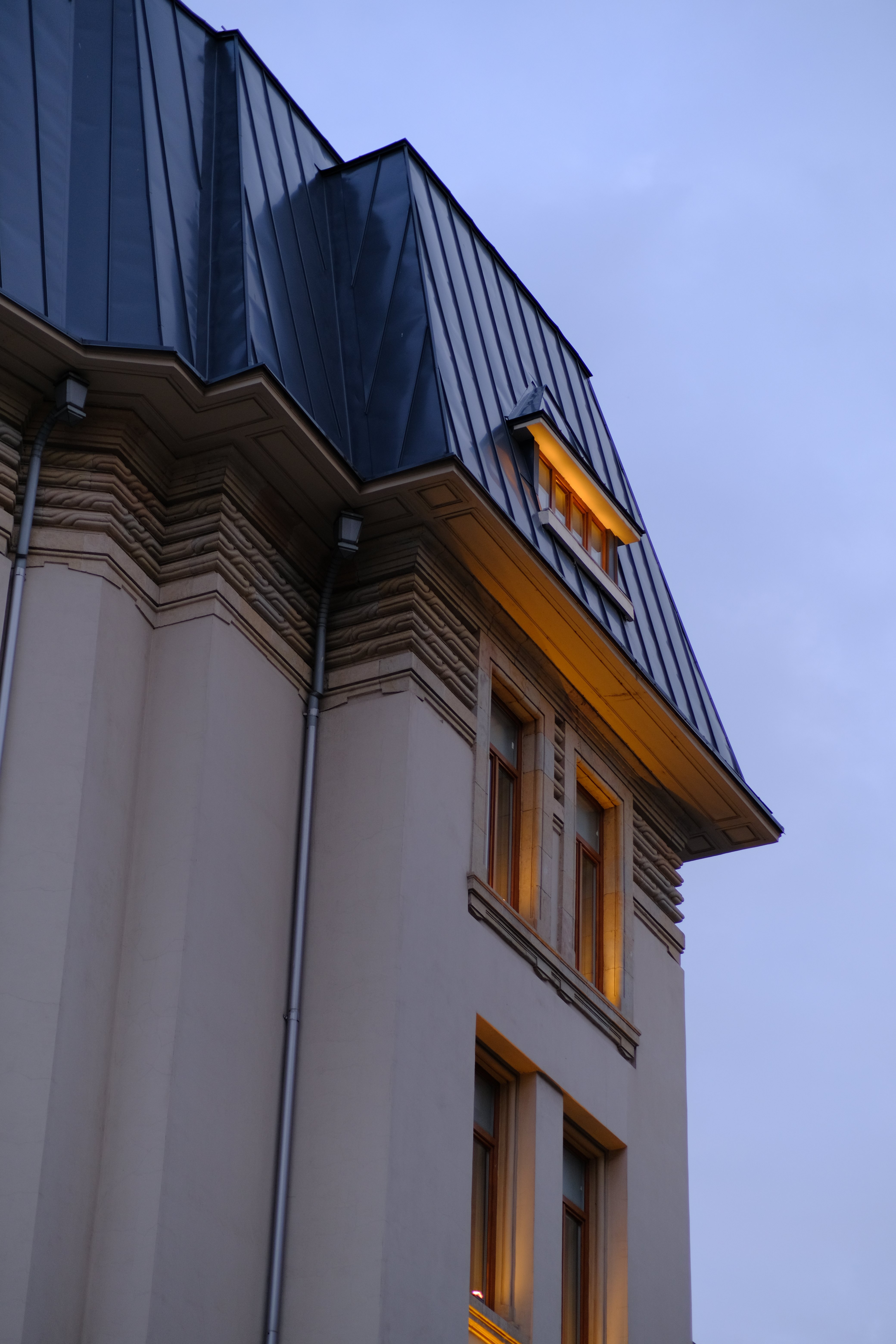 Modern glass building facade